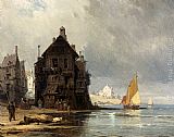 Famous Normandy Paintings - A Coastal Scene In Normandy